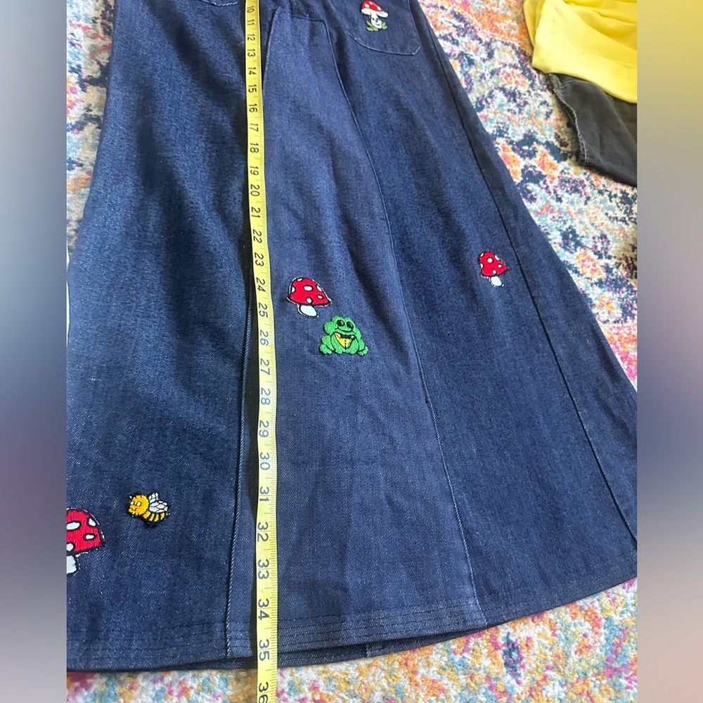 Vintage Mushroom and Frog Denim Skirt - Picture 8 of 8